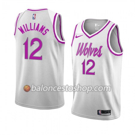 Camiseta Hombre NBA Minnesota Timberwolves C. J. Williams 12 2018-19 Nike Blanco Swingman